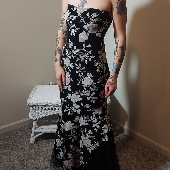 Absolutely Breathtaking Vintage Jessica McClintock Strapless Mermaid Tulle Gown - Picture 1 of 10